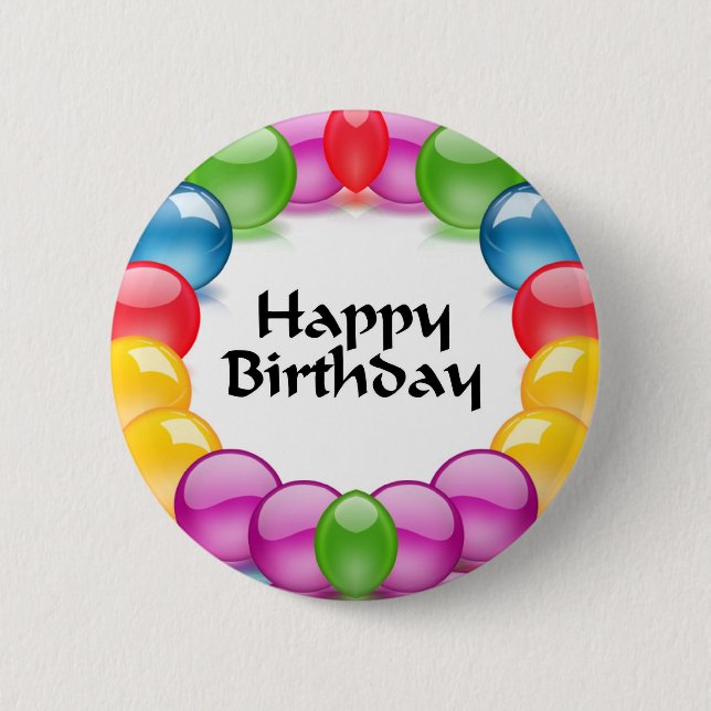 Happy Birthday 2 Inch Round Button (Front)