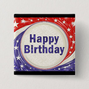 Happy Birthday 2 Inch Square Button
