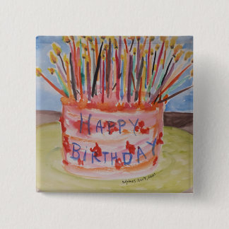 Happy Birthday 2 Inch Square Button