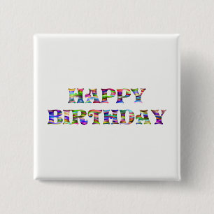 Happy Birthday 2 Inch Square Button
