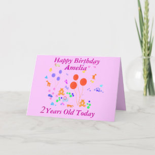 Happy Birthday 2 years old Card
