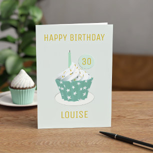 Happy Birthday 30th Birthday Cupcake Card