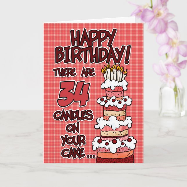 Happy Birthday - 34 Years Old Card | Zazzle