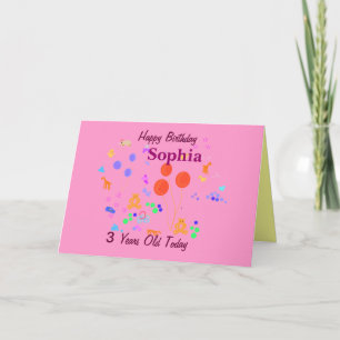 Happy Birthday 3 year old Card