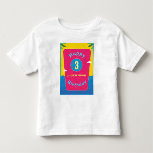 Happy Birthday 3rd 3 Years Girl Boy Personalize T- Toddler T-shirt