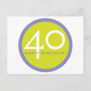 Happy Birthday, 40! Postcard