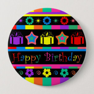 Happy Birthday 4 Inch Round Button