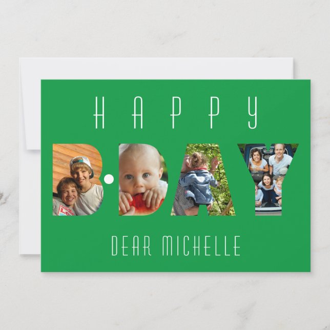 Happy Birthday 4 Photo Collage Personalized  (Front)