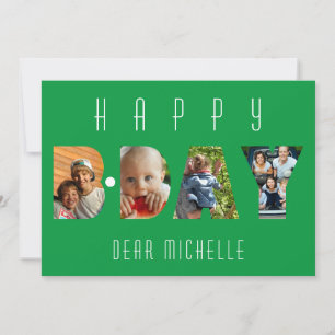 Happy Birthday 4 Photo Collage Personalized