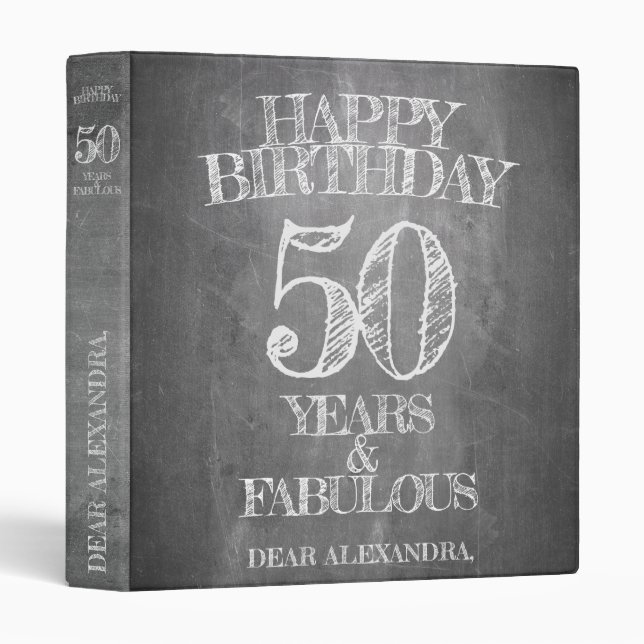 Happy Birthday - 50 Years & Fabulous Binder (Front/Spine)