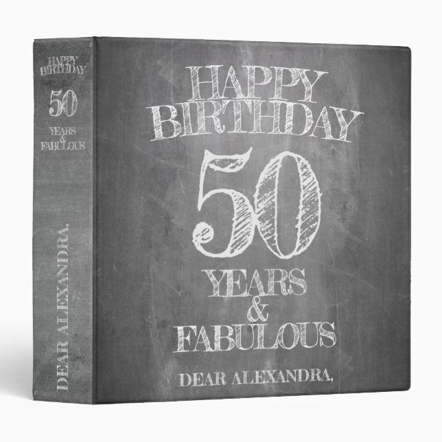 Happy Birthday - 50 Years & Fabulous Binder (Front/Spine)