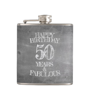Happy Birthday - 50 Years & Fabulous Hip Flask