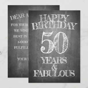 Happy Birthday - 50 Years & Fabulous Invitation