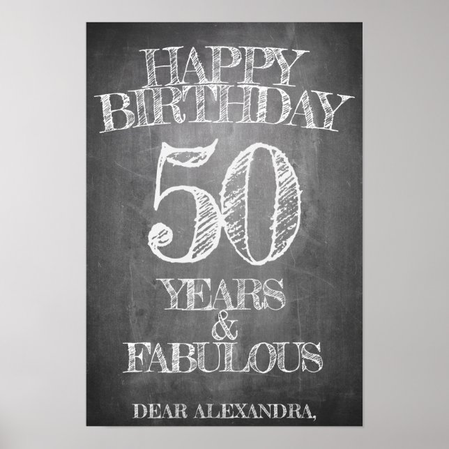 Happy Birthday - 50 Years & Fabulous Poster (Front)