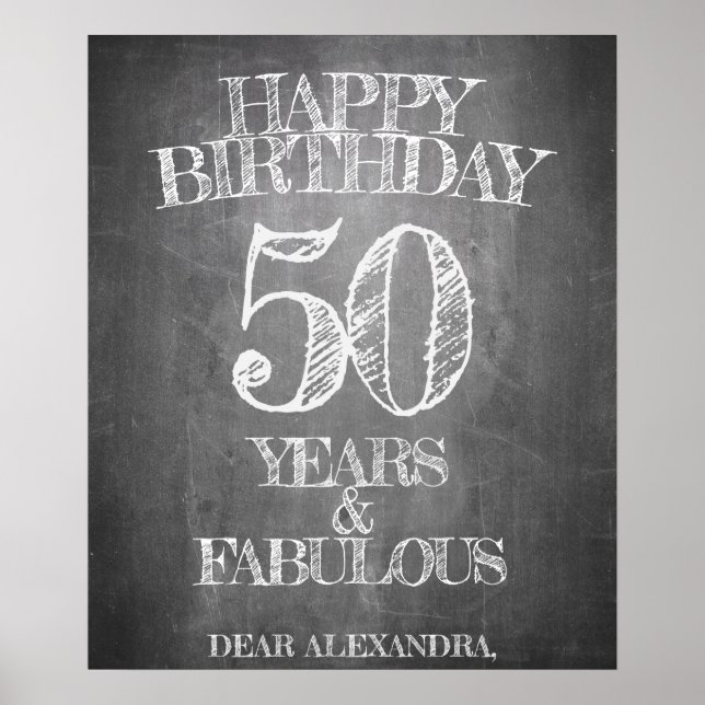 Happy Birthday - 50 Years & Fabulous Poster (Front)