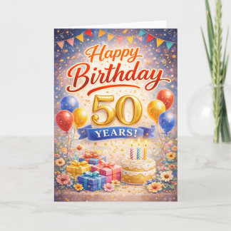 Happy Birthday - 50th Card