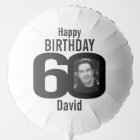 Happy birthday 60 custom name photo black white