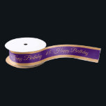 Happy Birthday & 65 Celebration, Aniversary Event Satin Ribbon<br><div class="desc">Ribbon (Gifts): Celebration, Aniversary, Happy Birthday event & number 65 - easily customise text and number for the special occasion.</div>
