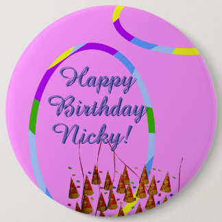 Happy Birthday 6 Inch Round Button