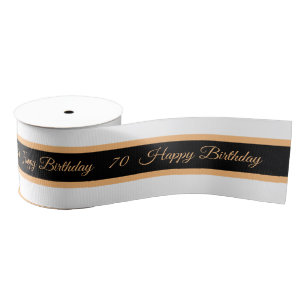 Happy Birthday & 70 Celebration, Aniversary Event Grosgrain Ribbon