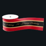Happy Birthday & 70 Celebration, Aniversary Event Grosgrain Ribbon<br><div class="desc">Ribbon (Gifts): Celebration,  Aniversary,  Happy Birthday event & number 70 - easily customise text and number for the special occasion.</div>