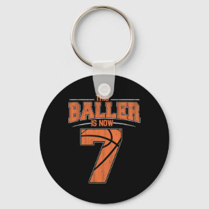 Happy Birthday 7th 7 Year Old Basketball Boys Seve Keychain