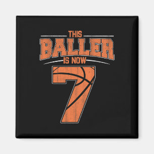 Happy Birthday 7th 7 Year Old Basketball Boys Seve Magnet
