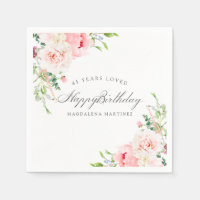 Happy Birthday 85th Pink Floral Custom Cocktail