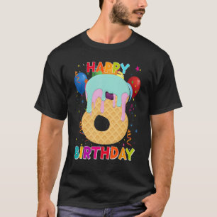 Happy Birthday 8th Ice Cream Party 8 Year Old Kids T-Shirt