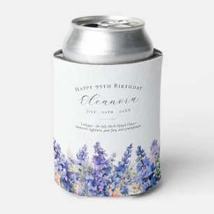 Happy Birthday 95th July Birth Month Flower Custom Can Cooler