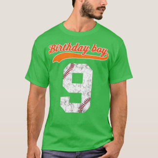 Happy Birthday 9th 9 Year Old Baseball Gift Boys N T-Shirt