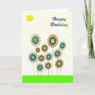 Happy Birthday, a happy flowers card