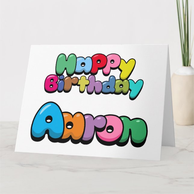 Happy Birthday Aaron Card (Front)