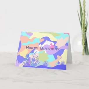 Happy Birthday Abstract Modern Art Card