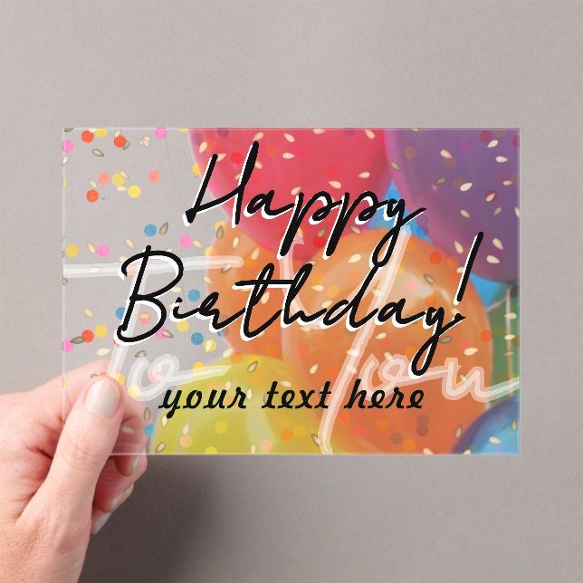 Happy Birthday Acrylic Invitation (Insitu (Handheld))