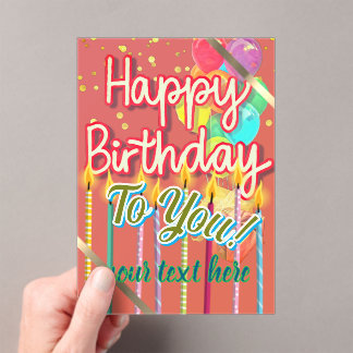 Happy Birthday Acrylic Invitations