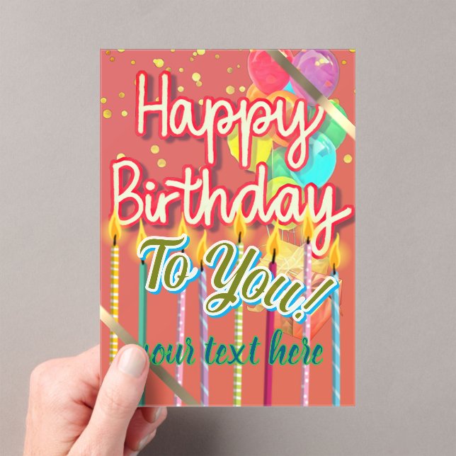 Happy Birthday  Acrylic Invitations (Insitu (Handheld))