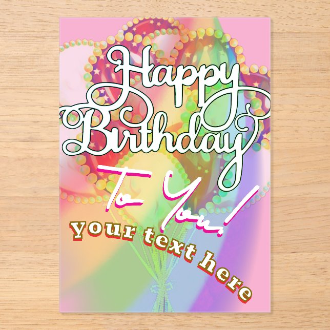 Happy Birthday  Acrylic Invitations (Front)