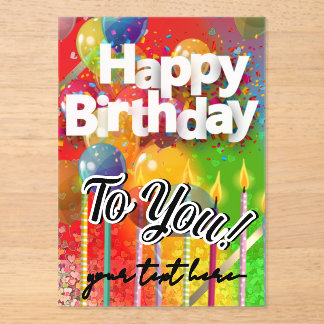 Happy Birthday   Acrylic Invitations