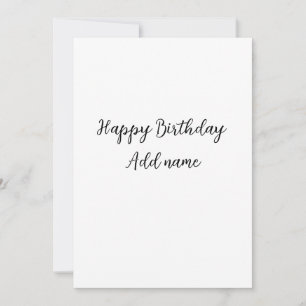 Happy birthday add name title simple minimal  invitation