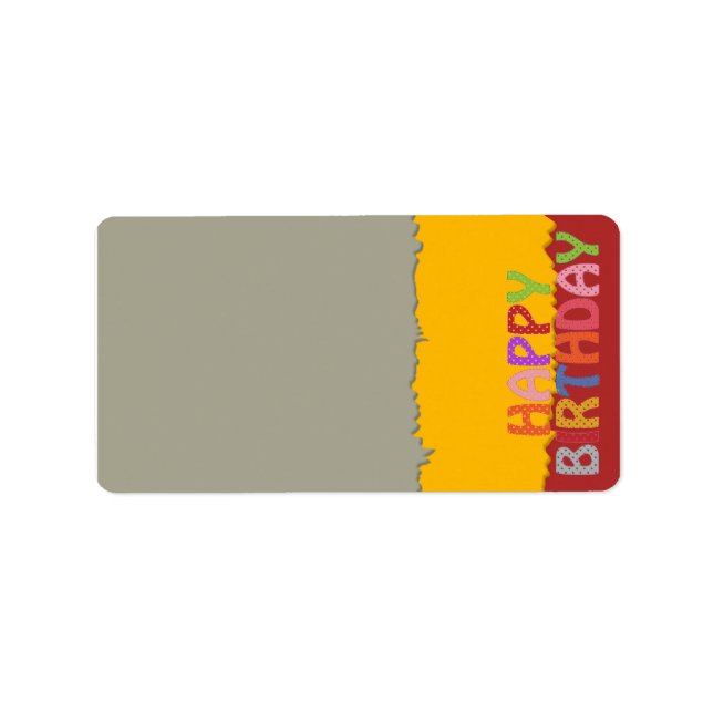 Happy Birthday Address Label (Front)