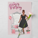 Happy Birthday African American Woman Card<br><div class="desc">This design may be personalized in the area provided by changing the photo and/or text. Or it can be customized by clicking Personalize this Template and then choosing the click to customize further option and delete or change the colour of the background, add text, change the text colour or style,...</div>