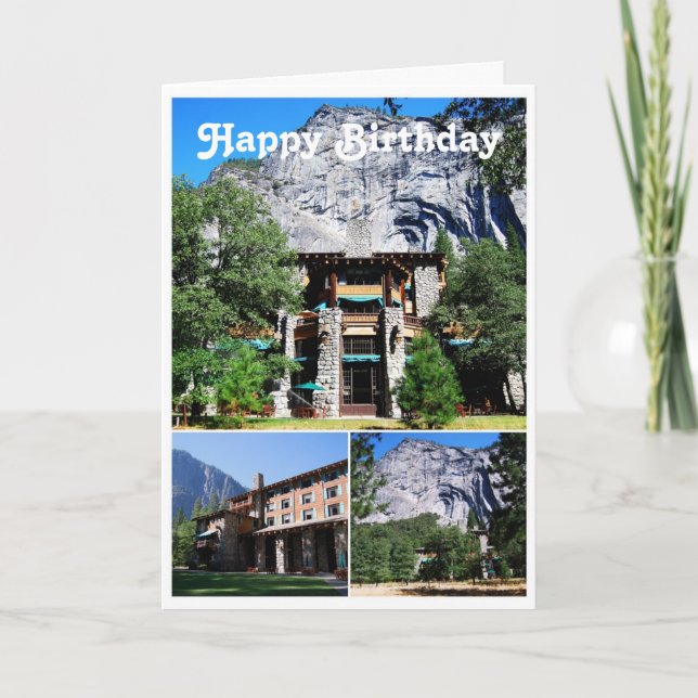 Happy Birthday Ahwahnee Hotel in Yosemite Card (Front)