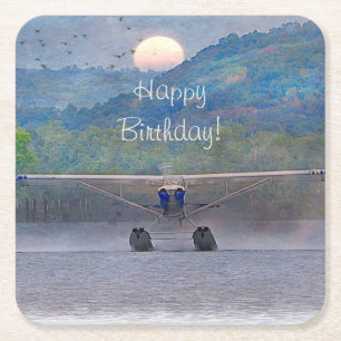 Happy Birthday Airplane Coaster