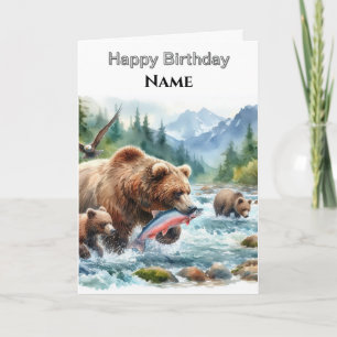 Happy Birthday Alaskan Grizzly Bear Card