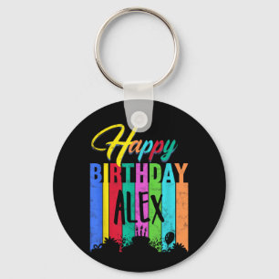 Happy Birthday Alex Personalized Name Gift Custom Keychain