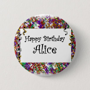 Happy Birthday Alice 2 Inch Round Button