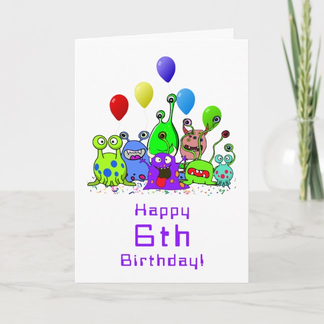 Happy Birthday Alien Party Card (Front)