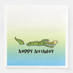 Happy Birthday Alligator Napkin