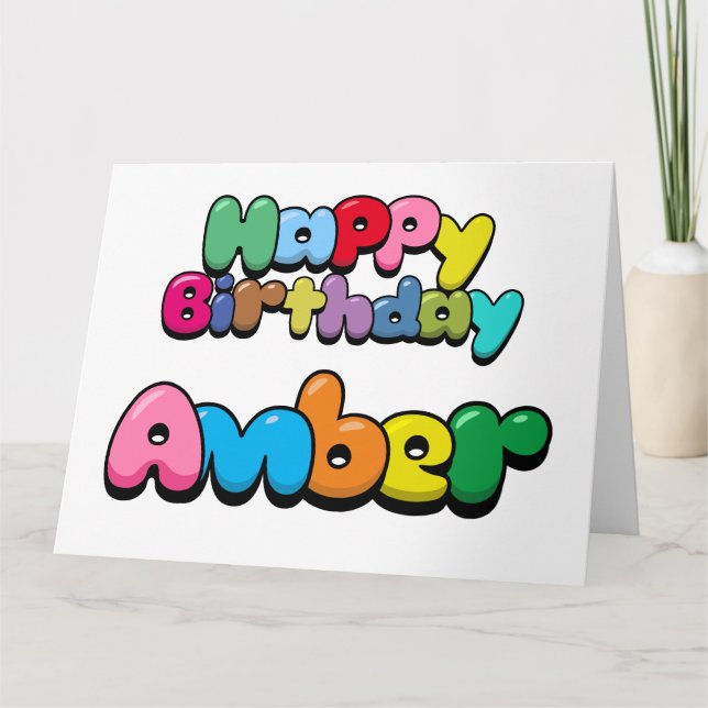 Happy Birthday Amber Card (Front)